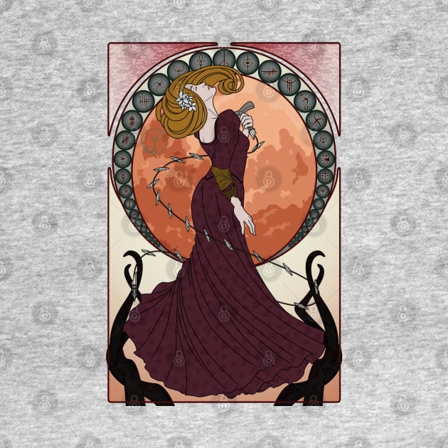 Art Nouveau Bloodborne - Moon Scented Hunter by JuditangeloZK